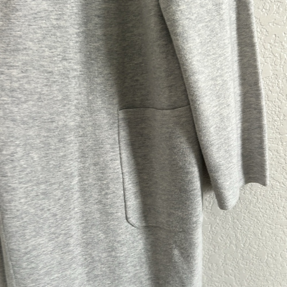 J. Crew Collarless Juliette Long Line Gray Cardigan. Size L - Picture 6 of 9